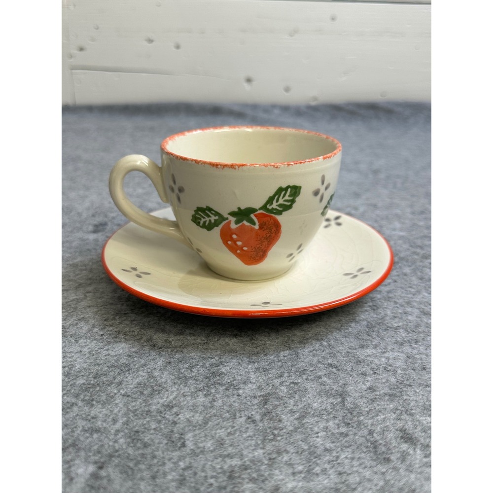 Laura Ashley Summer Fruits Tea Set Teapot Creamer Cups Saucers England Vintage